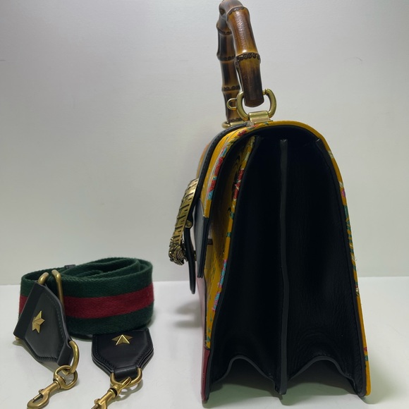 Gucci Satin Calfskin Bamboo Tokyo Print Medium Dionysus Top Handle Bag - Picture 5 of 13